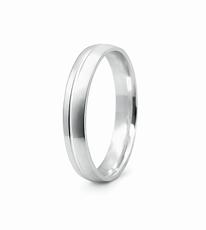 Aliança em prata 925 Abaolada Escovada