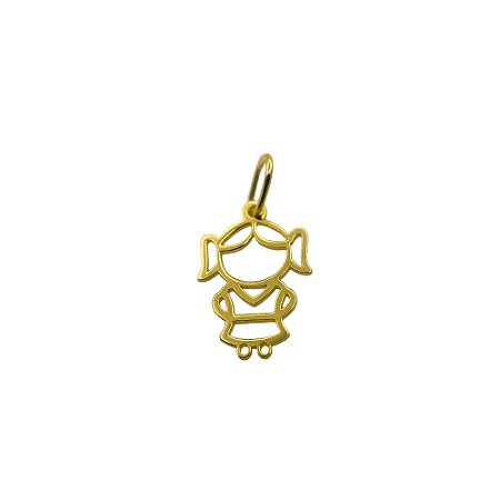 Pingente em Ouro 18k Menina Vazada