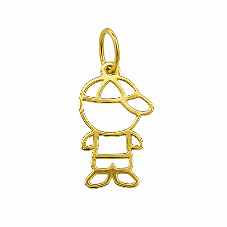 Pingente em Ouro 18k Menino Vazada