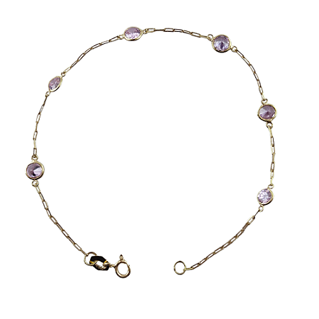 Pulseira em Ouro 18K com Zirconias