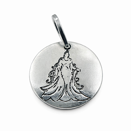 Pingente em Prata 925 Medalha Iemanjá