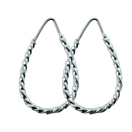 Argola em Prata 925 Gota Torcida