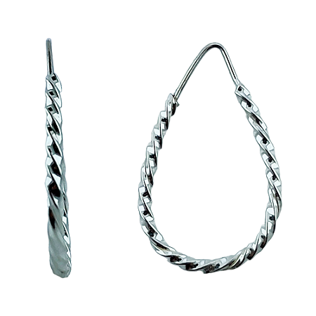 Argola em Prata 925 Gota Torcida