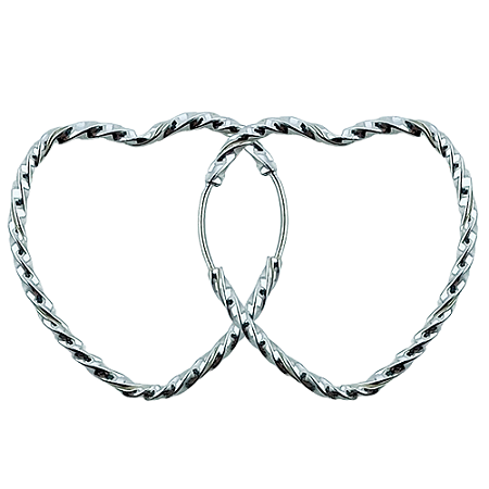 Argola em Prata 925 Coração Torcida