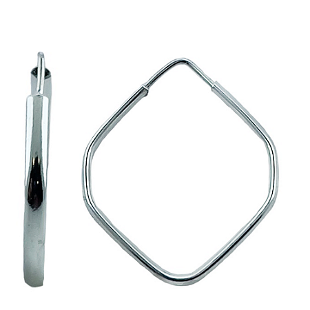 Argola em Prata 925 Sextavada