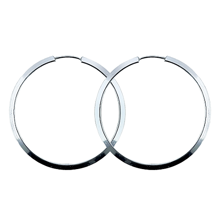 Argola em Prata 925 Redonda Chanfrada