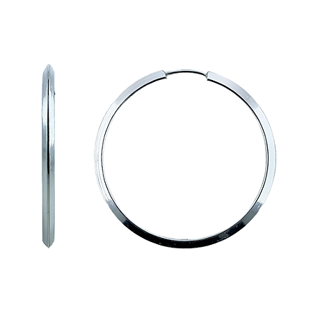 Argola em Prata 925 Redonda Chanfrada