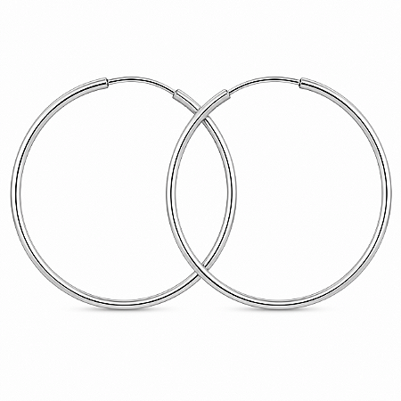 Argola em Prata 925 Redonda Fio Quadrado