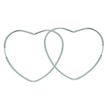 Argola em Prata 925 Coração Fio Redondo