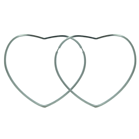 Argola em Prata 925 Coração Fio Quadrado 1,30 mm