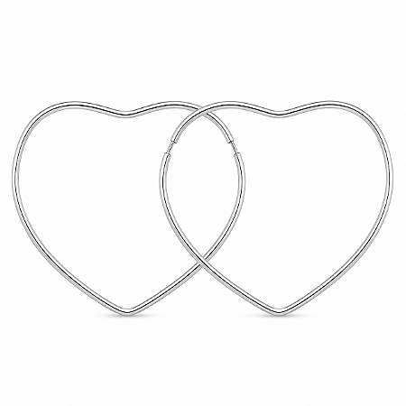 Argola em Prata 925 Coração Fio Quadrado 1,30 mm
