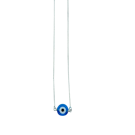 Gargantilha em Prata 925 Olho Grego Azul