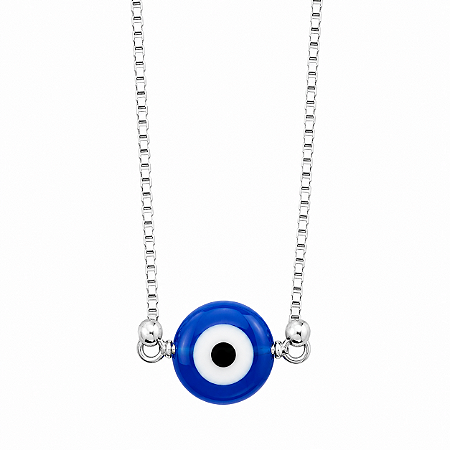 Gargantilha em Prata 925 Olho Grego Azul