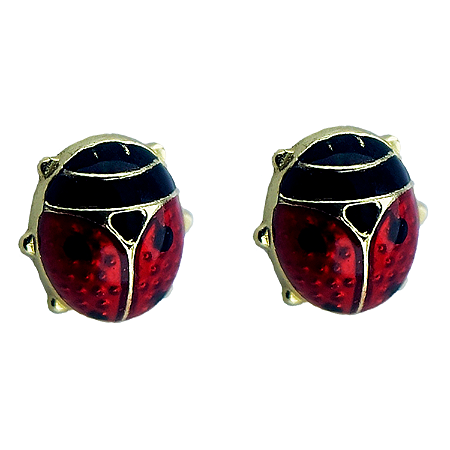 Brinco em Ouro 18k Joaninha Infantil