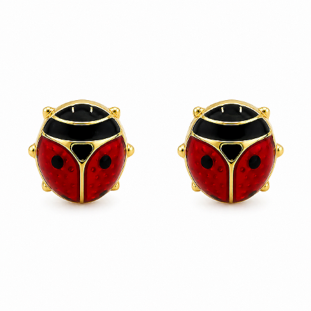 Brinco em Ouro 18k Joaninha Infantil