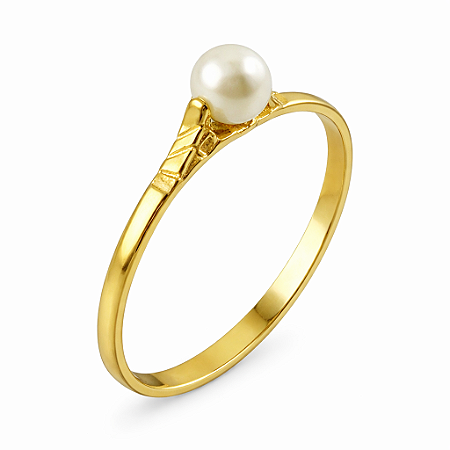 Anel em Ouro 18k Perola 4.30 mm Infatil