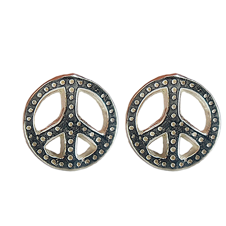 Brinco em Prata 925 Simbolo Hippie da Paz