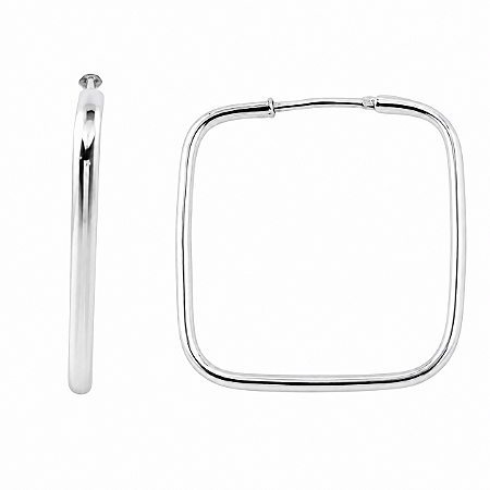 Argola em Prata 925 Quadrada