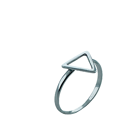 Anel em Ouro Branco 18k Triangulo