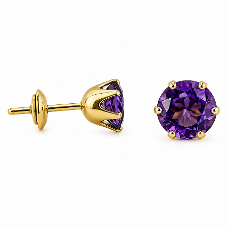 Brinco em Ouro 18K com Ametista