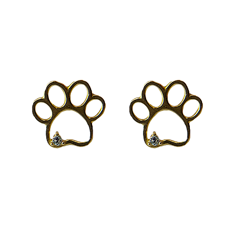 Brinco em Ouro 18k Patinha com Diamantes