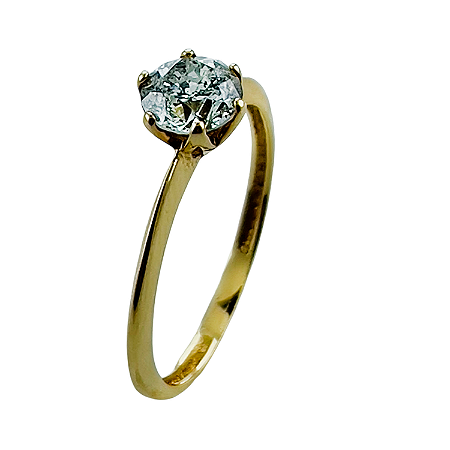 Anel em Ouro 18K  Solitário com Diamante
