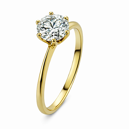 Anel em Ouro 18K Solitário com Diamante