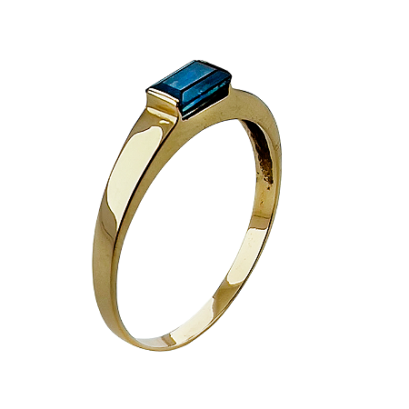 Anel em Ouro 18k  com Safira