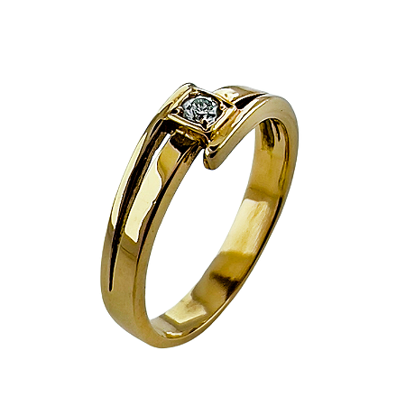 Anel em Ouro 18K Solitário com Diamante