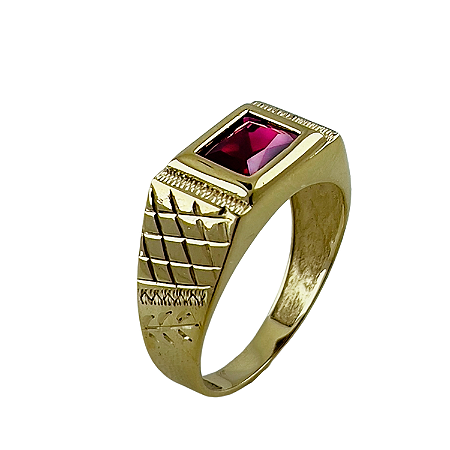 Anel em Ouro 18k TV Vermelho