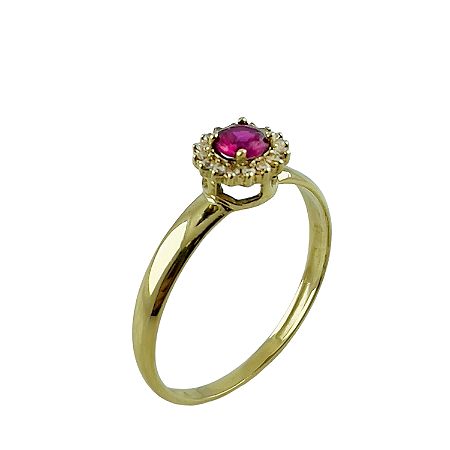 Anel em Ouro 18k Chuveiro com Zirconia