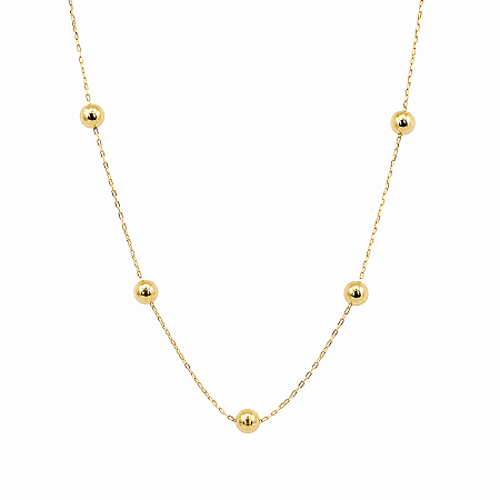 Gargantilha em Ouro 18K Bola 60 cm
