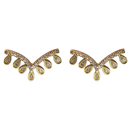 Brinco em Ouro 18K com Zirconia