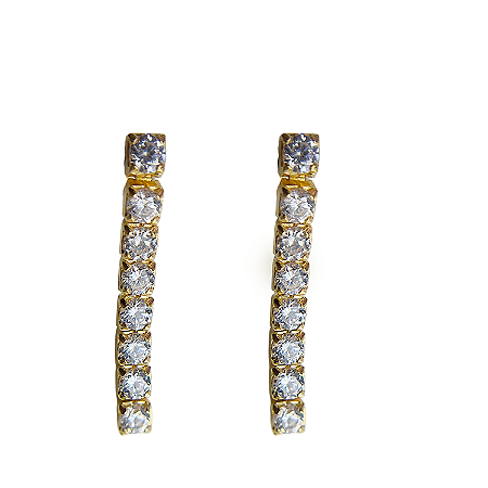 Brinco em Ouro 18k Riviera com Zirconias