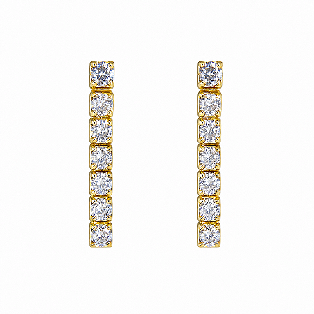 Brinco em Ouro 18k Riviera com Zirconias