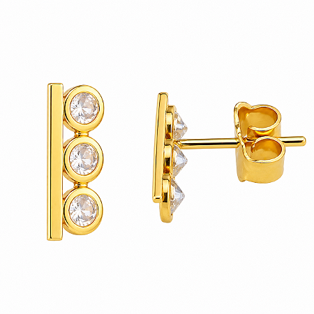 Brinco em Ouro 18k com Zirconias