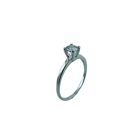 Anel em Prata 925 Solitário com Zirconia