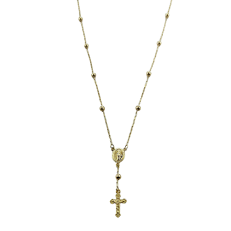 Gargantilha em Ouro 18k Meio Terço bola 3 mm