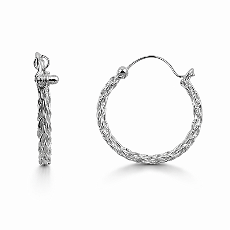 Argola em Prata 925 Fio Trançado