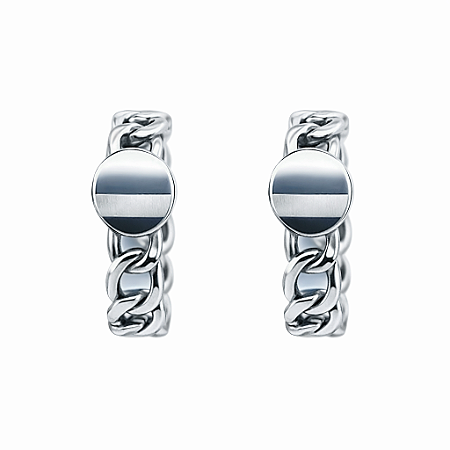 Brinco em Prata 925 Grume com Chapa oval