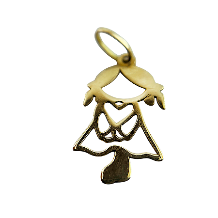 Pingente em Ouro 18k Menina Vazada