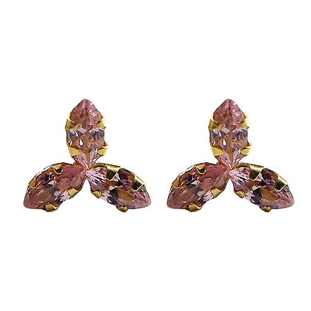 Brinco em Ouro 18k Trevo Rosa