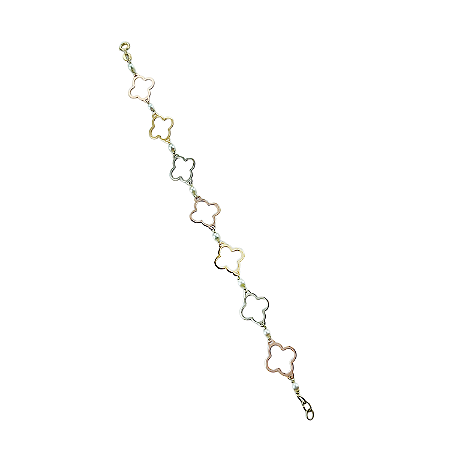 Pulseira em Ouro 18K Tricolor com Perolas