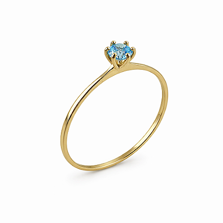 Anel em Ouro 18K Calice Azul Claro