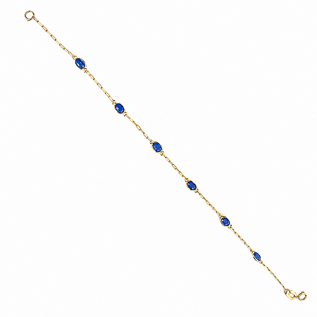 Pulseira em Ouro 18K com Zirconias Azuis