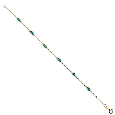 Pulseira em Ouro 18K Karti - E com Zirconias Azuis Claras
