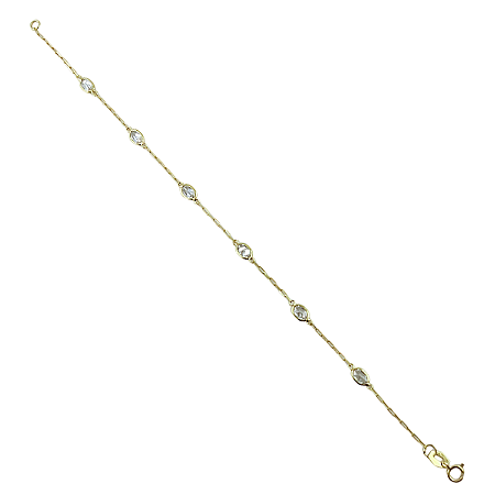Pulseira em Ouro 18K  com Zirconias Brancas