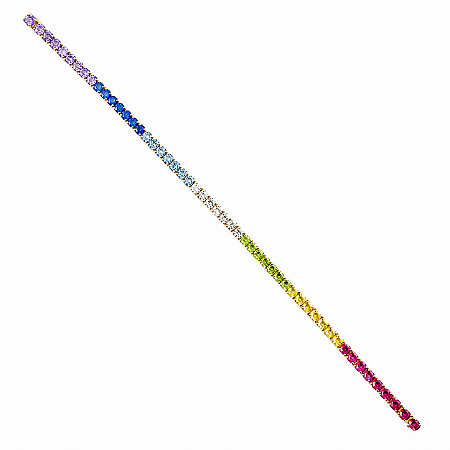Pulseira em Ouro 18K Riviera com Zircônias Coloridas