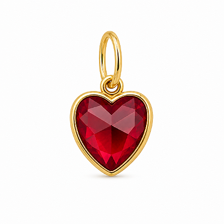 Pingente em Ouro 18k Coração Vermelho