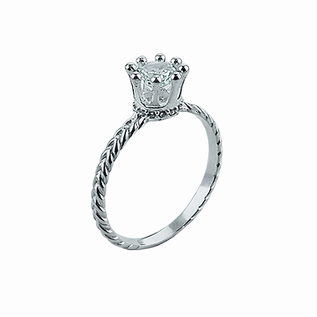 Anel em Prata 925 Solitário com Zircônia 8 Garras